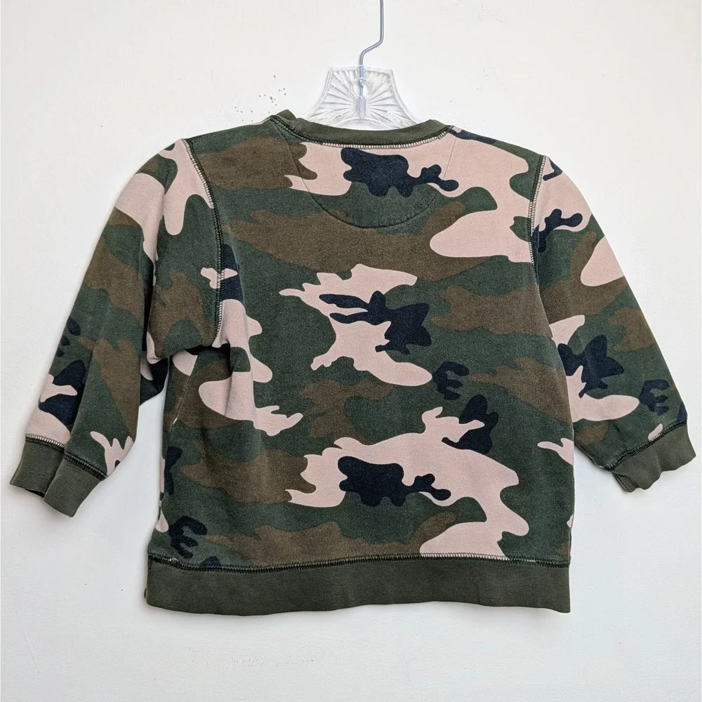 Vintage The Children's Place Camo Camouflage 90s Crewneck Sweatshirt Size 5